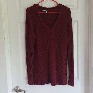Long cable knit sweater